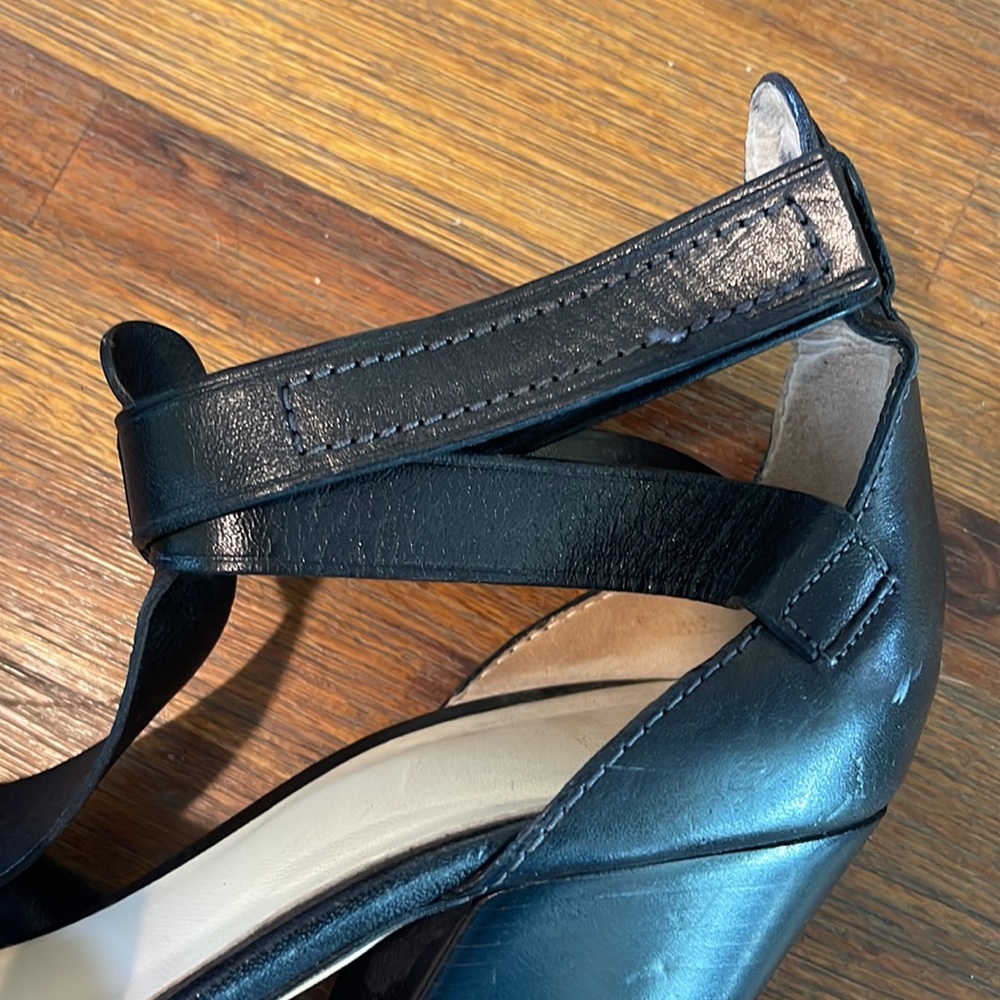 D&G Dolce‎ & Gabbana Black Leather Strappy Sandals Super Chunky Heels - 40.5 10 - Picture 14 of 16